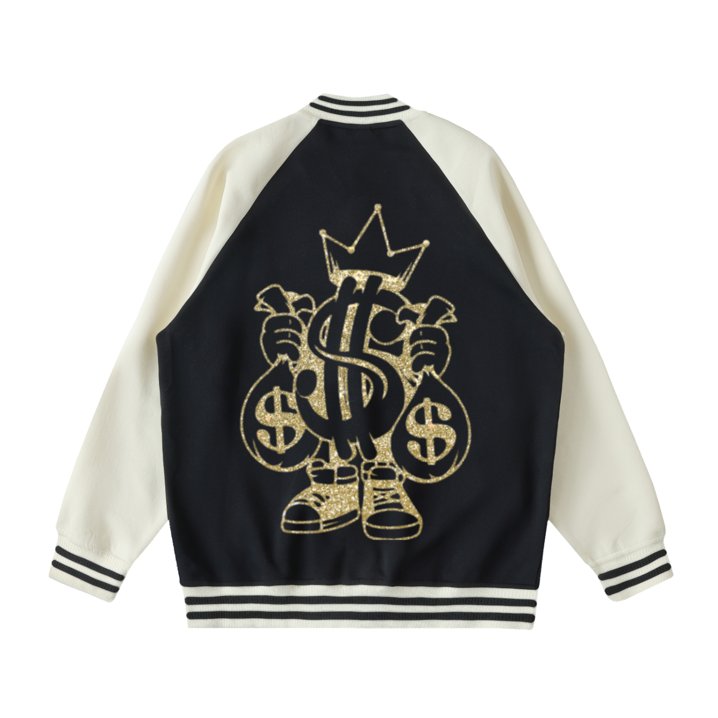 Two Tone Raglan Sleeve Varsity Jacket