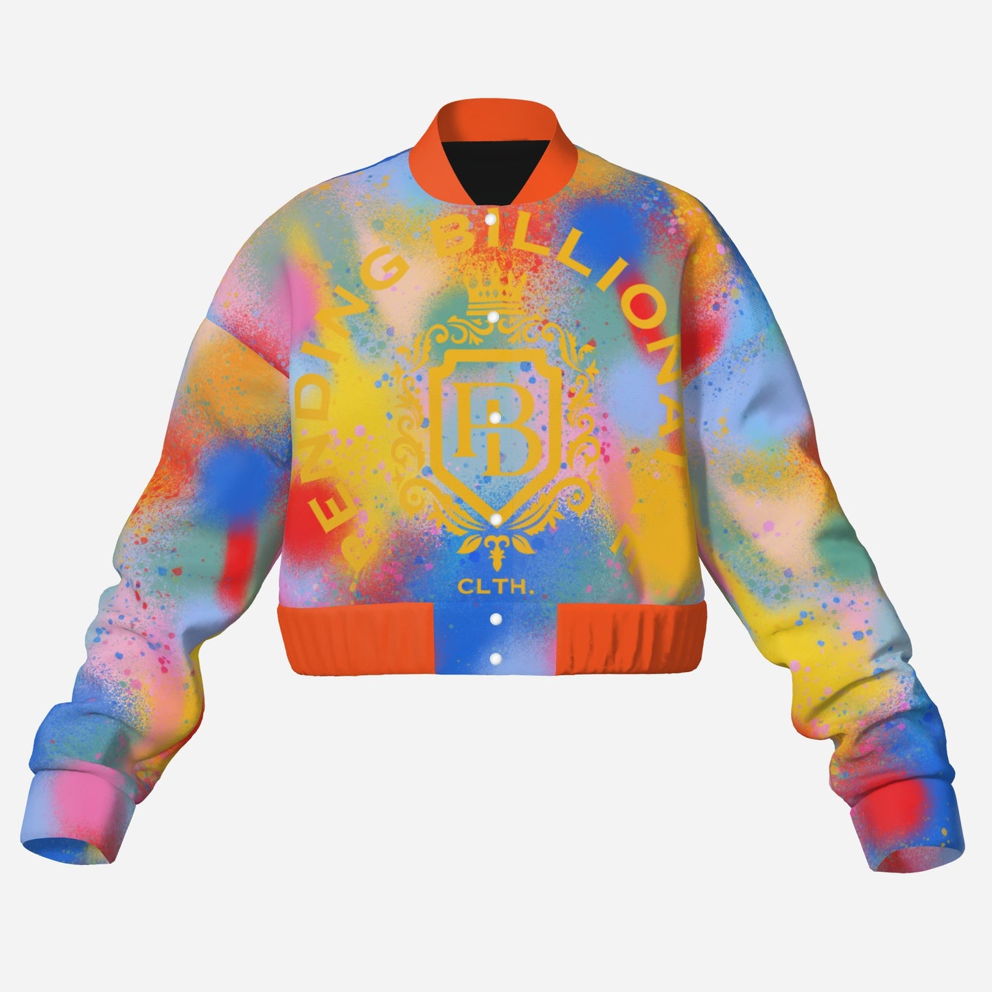 Women's Crop Baseball Jacket by PENDING BILLIONAIRE
