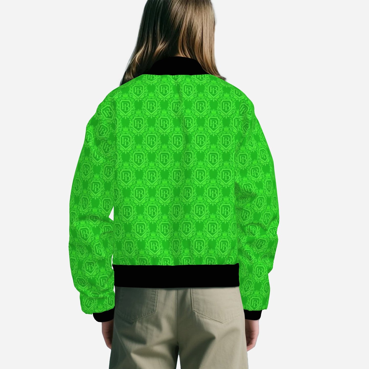 Girl's Green Bomber Jacket
