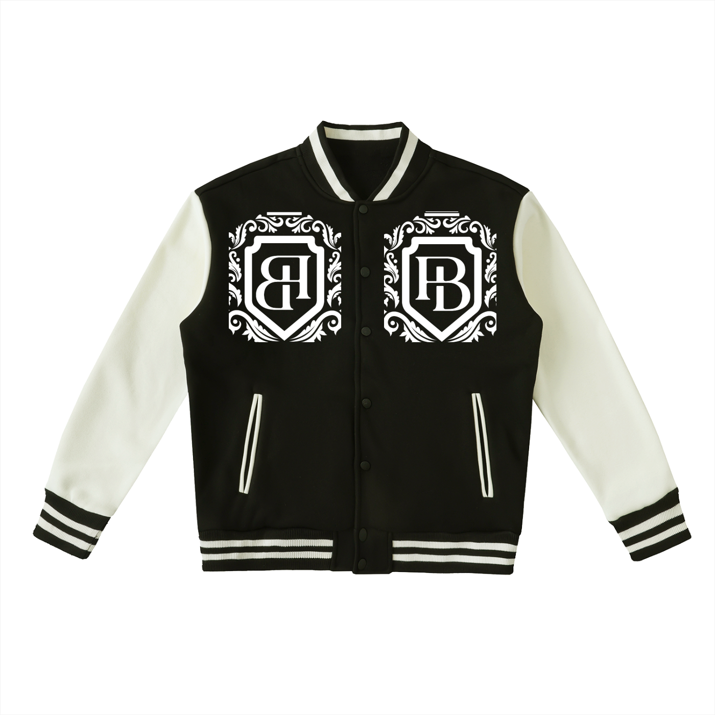 Two-Tone Fleeced Varsity Jacket