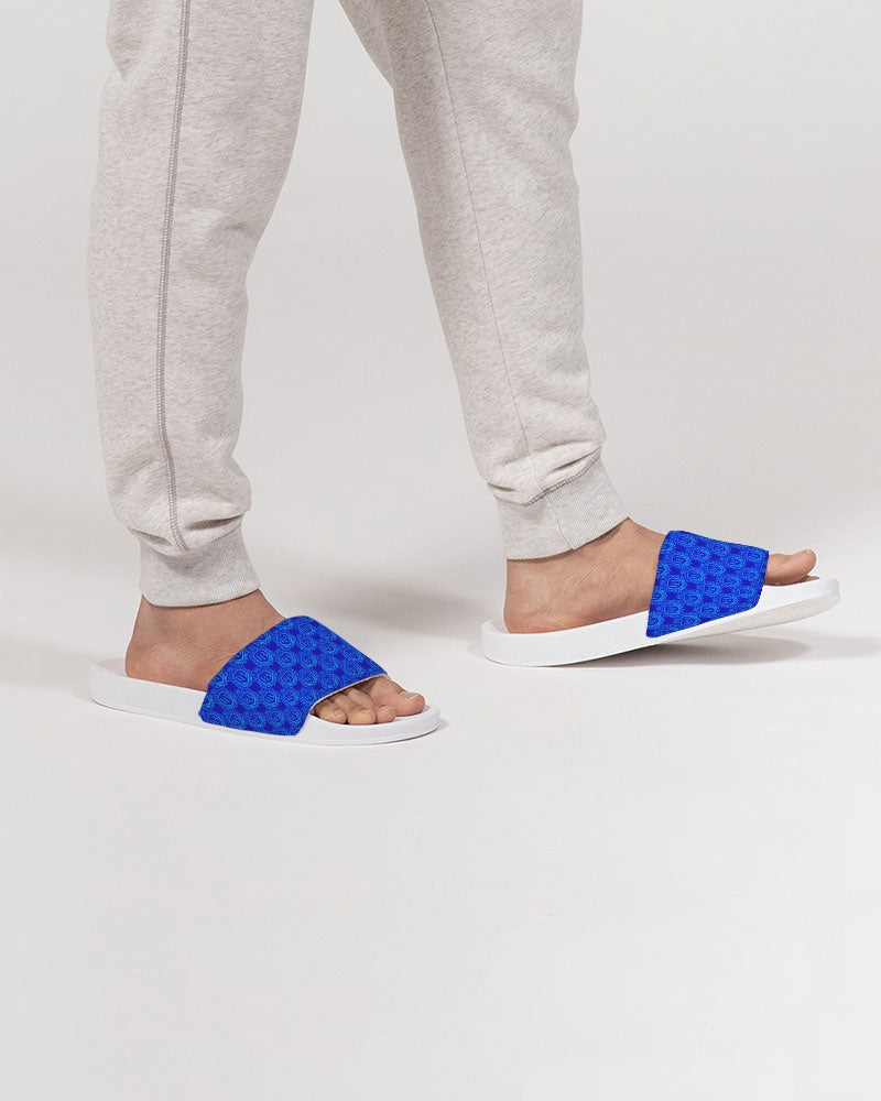 PB Men's Slide Sandal – Royal Blue Pattern 1 with White Sole