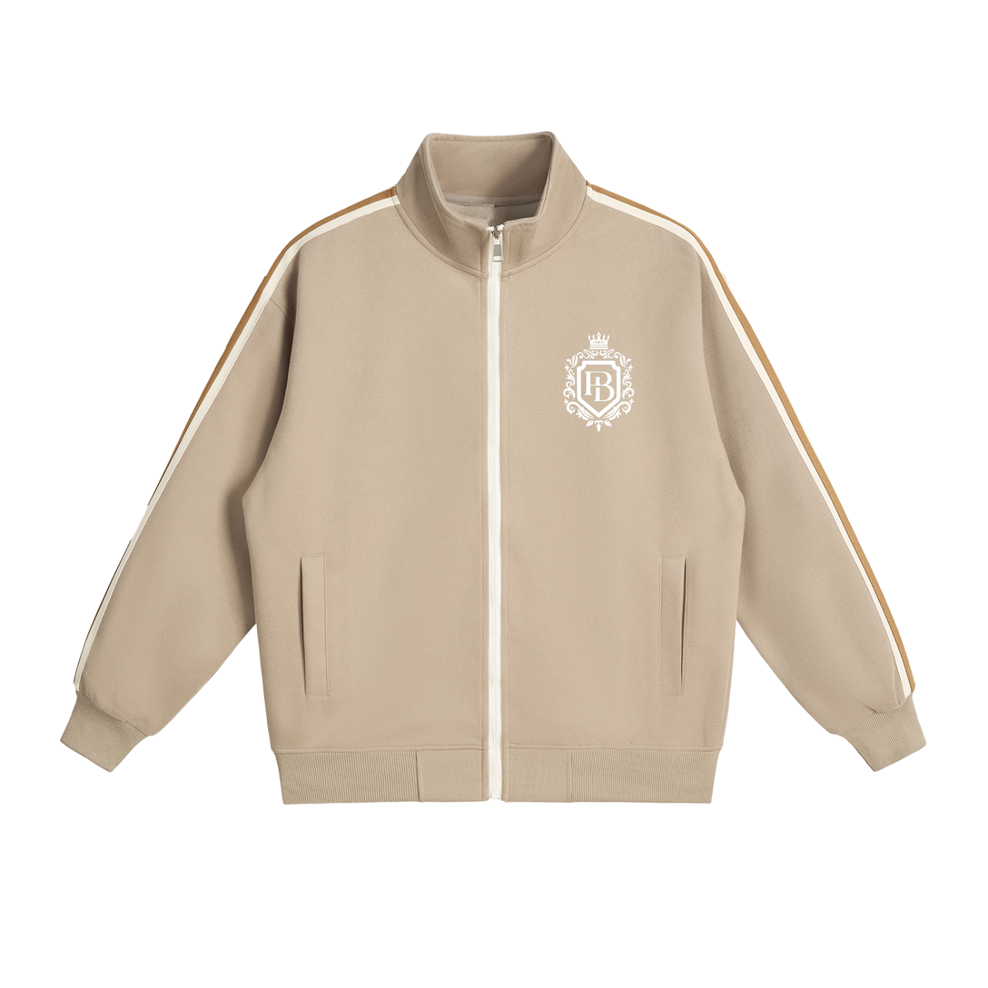 Contrast Side-Stripe Stand Collar Jacket