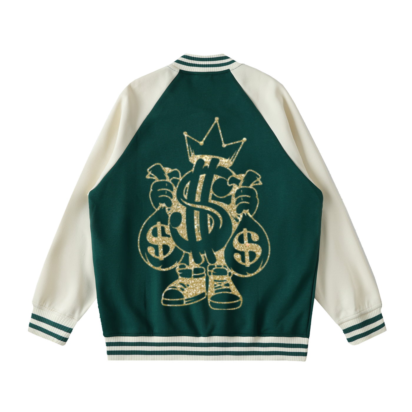Two Tone Raglan Sleeve Varsity Jacket