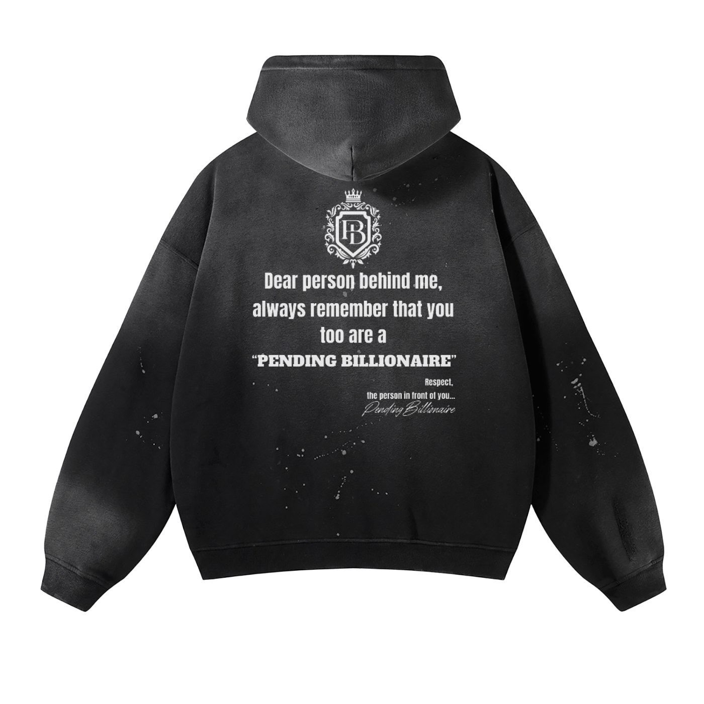 Vintage Wash Frayed Fleece Hoodie - 360 GSM