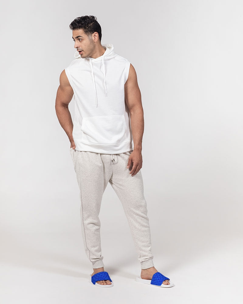 PB Men's Slide Sandal – Royal Blue Pattern 1 with White Sole