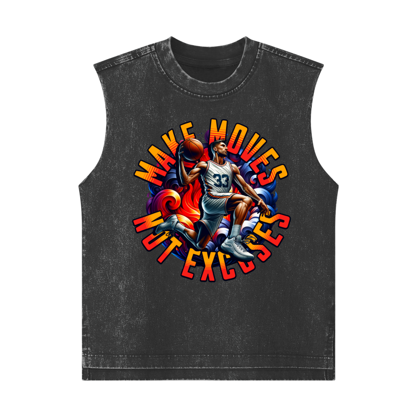 MAKE MOVES - NOT EXCUSES Snow Washed Kids' Tank Top