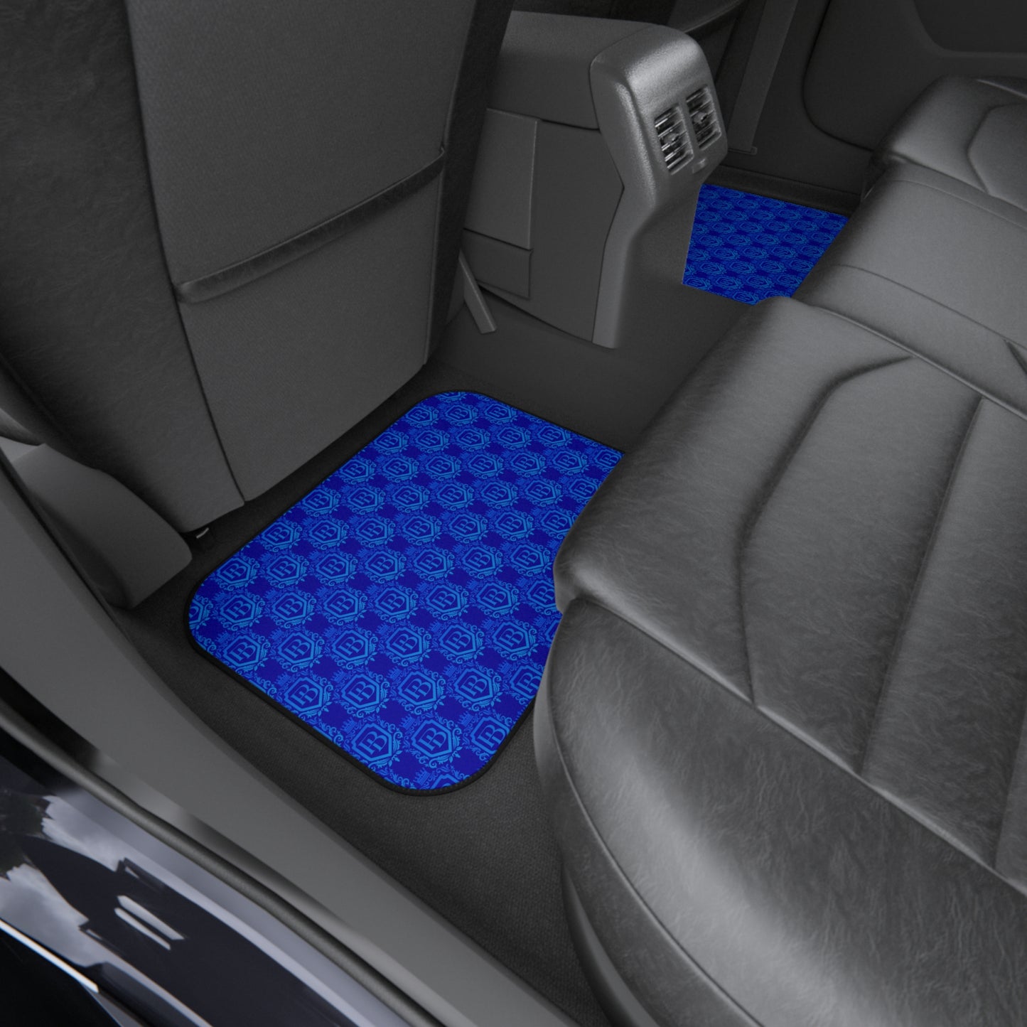 PB Luxury Signature Car Mat Set of 4 pieces – Premium Auto Interior Upgrade. Royal Blue Pattern.