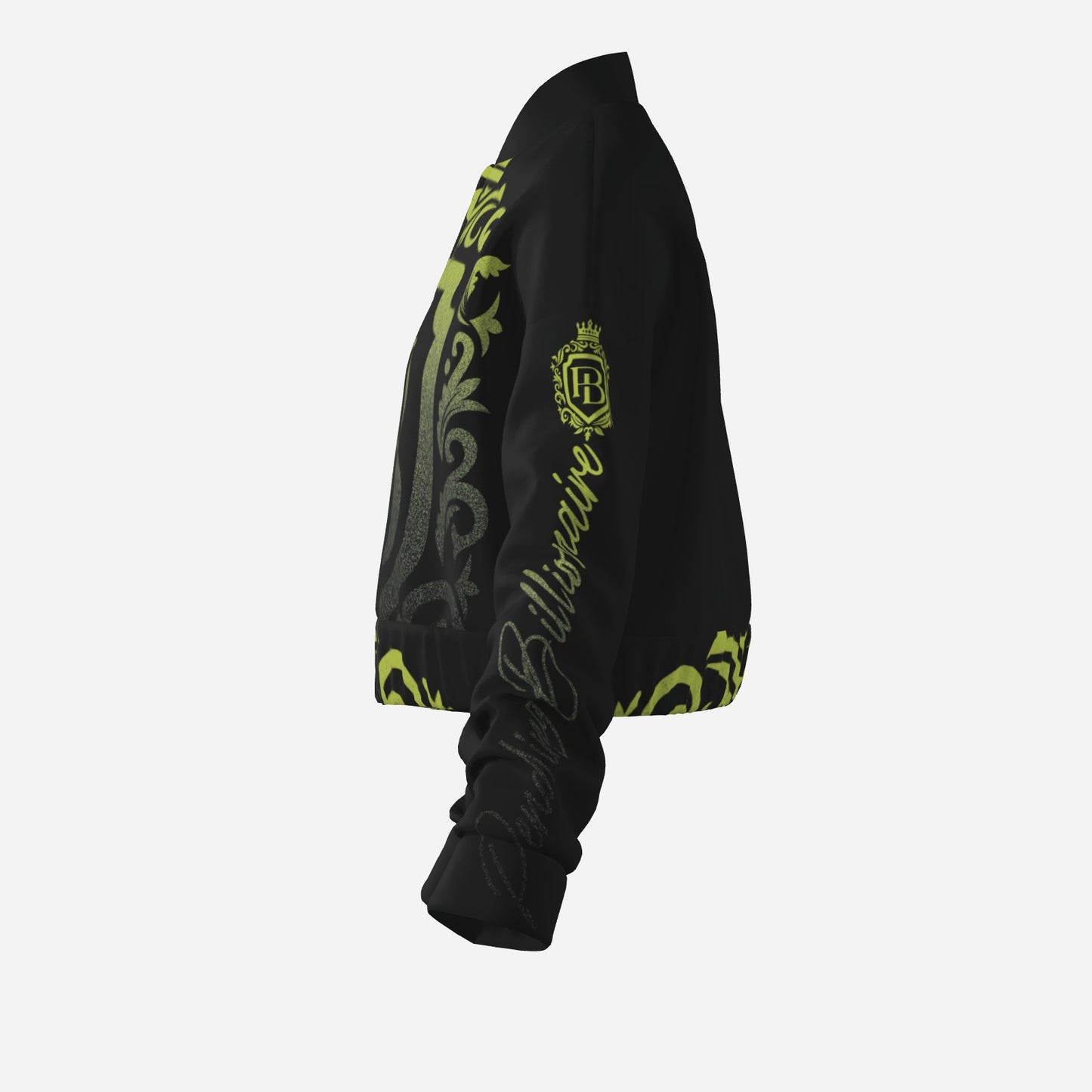 Women's Crop Baseball Jacket by PENDING BILLIONAIRE