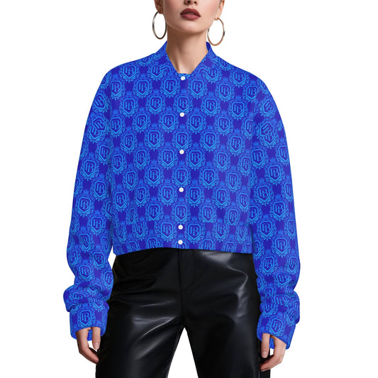 Women's Crop Baseball Jacket by PENDING BILLIONAIRE
