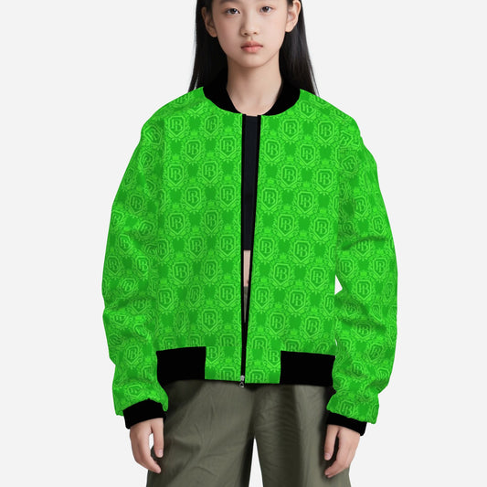 Girl's Green Bomber Jacket