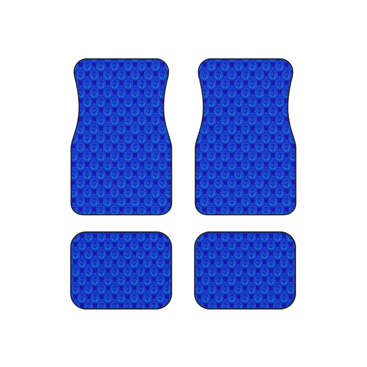 PB Luxury Signature Car Mat Set of 4 pieces – Premium Auto Interior Upgrade. Royal Blue Pattern.