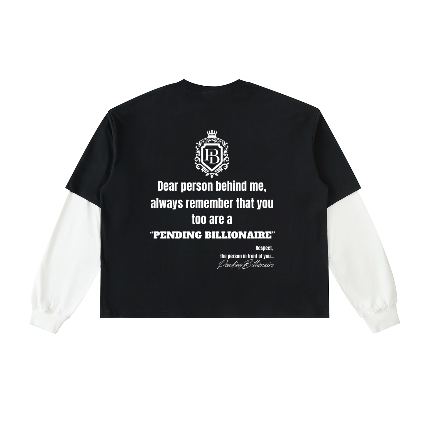 Layered Contrast Sleeve Cotton T-Shirt