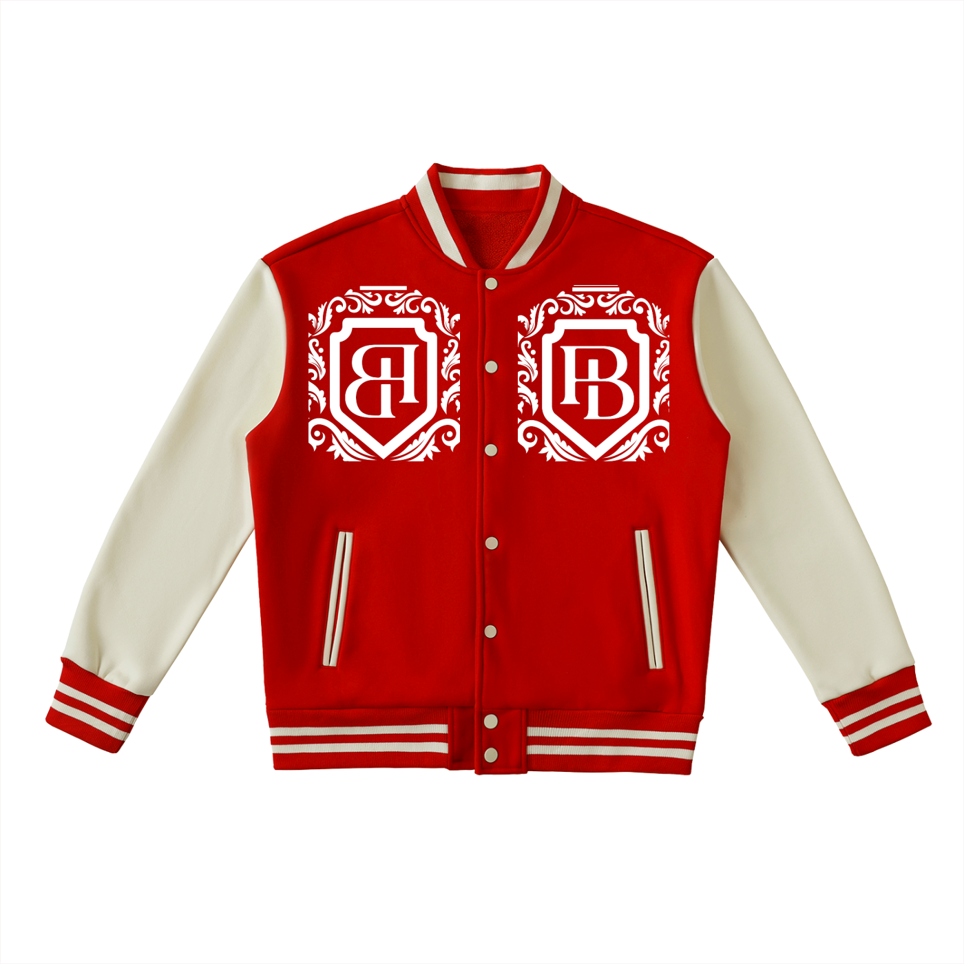 Two-Tone Fleeced Varsity Jacket