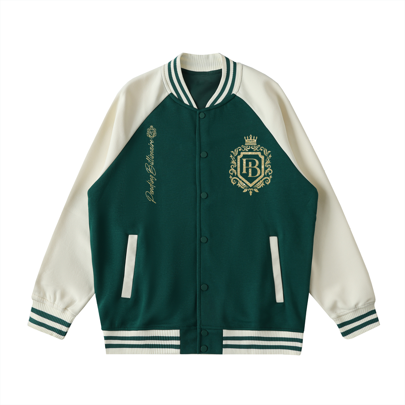 Two Tone Raglan Sleeve Varsity Jacket