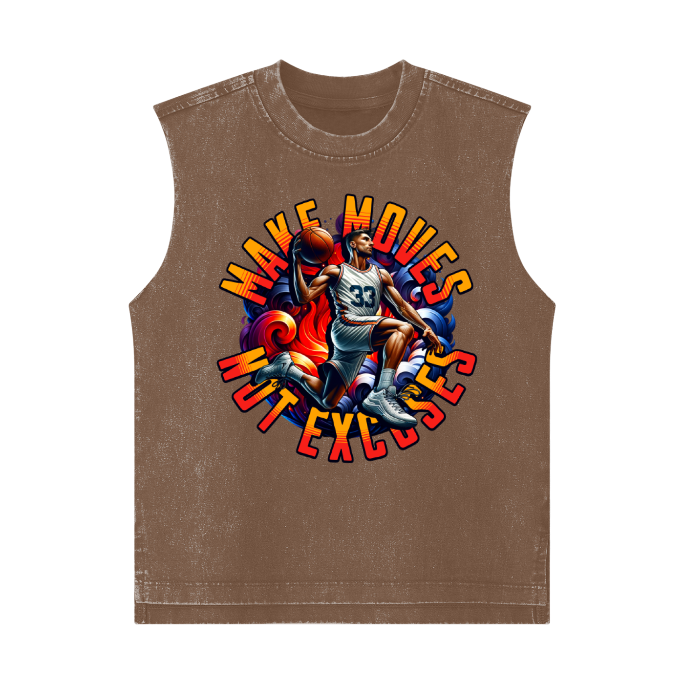 MAKE MOVES - NOT EXCUSES Snow Washed Kids' Tank Top