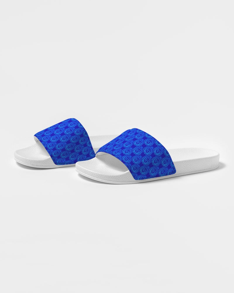 PB Men's Slide Sandal – Royal Blue Pattern 1 with White Sole
