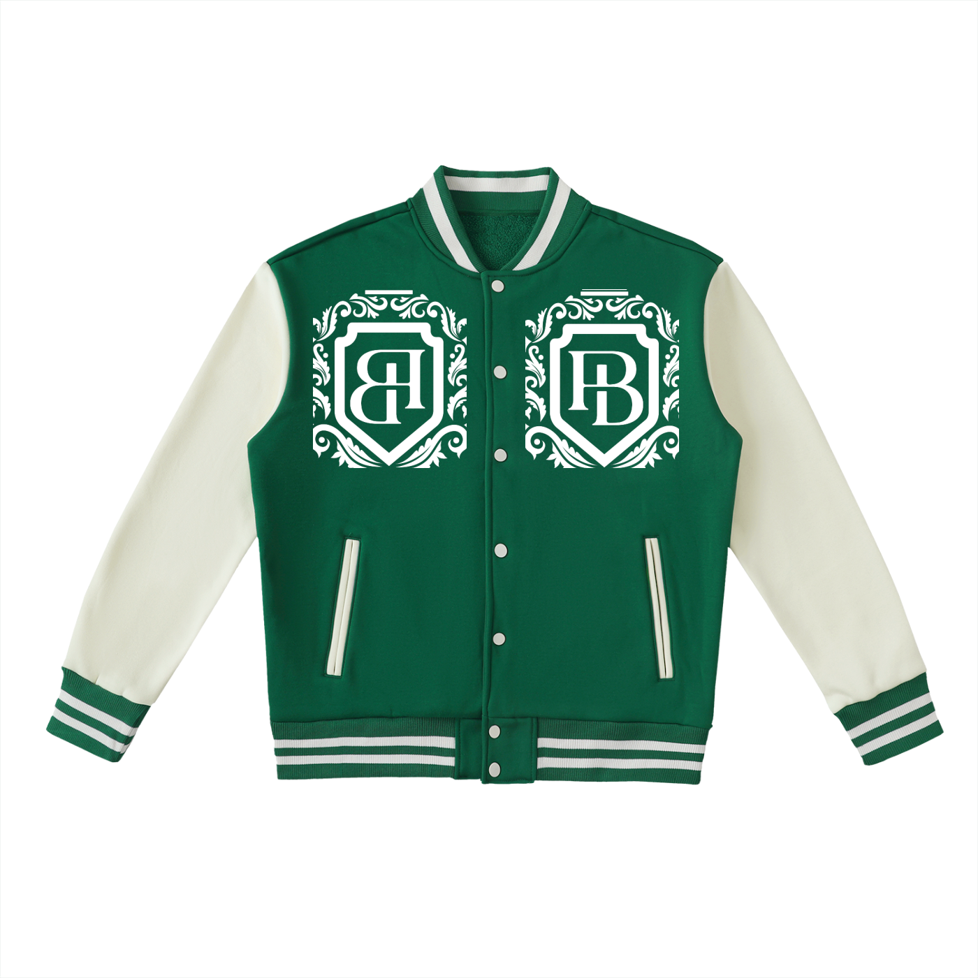 Two-Tone Fleeced Varsity Jacket