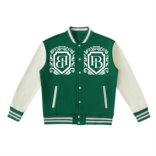 Two-Tone Fleeced Varsity Jacket
