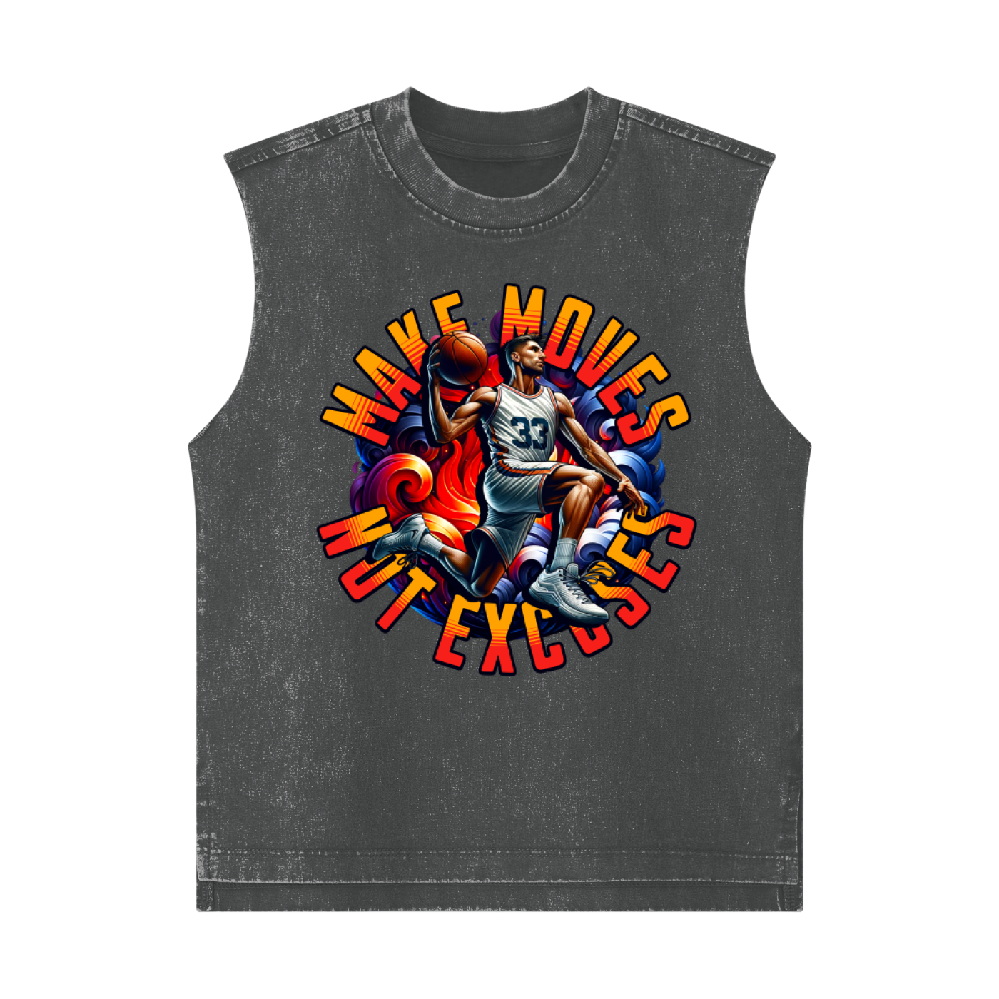 MAKE MOVES - NOT EXCUSES Snow Washed Kids' Tank Top