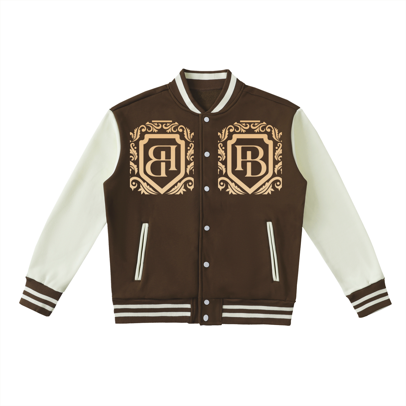 Two-Tone Fleeced Varsity Jacket