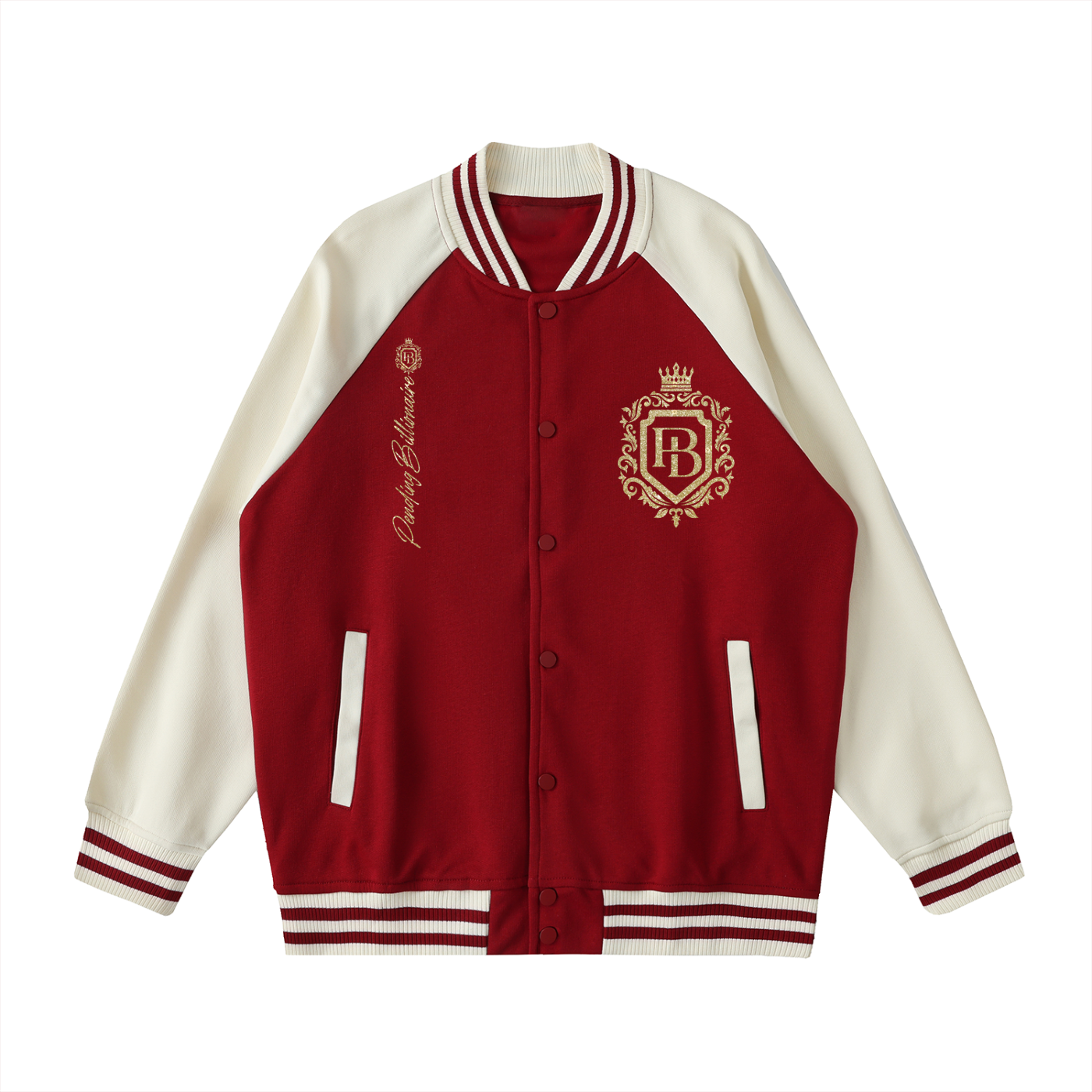 Two Tone Raglan Sleeve Varsity Jacket