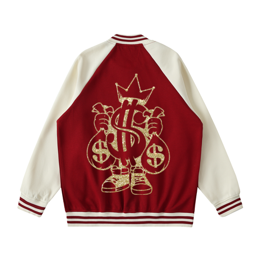 Two Tone Raglan Sleeve Varsity Jacket
