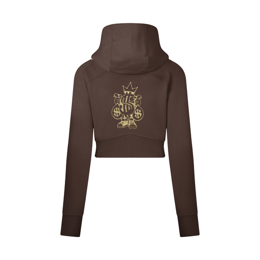 The attraction Cropped Zip-Through Hoodie