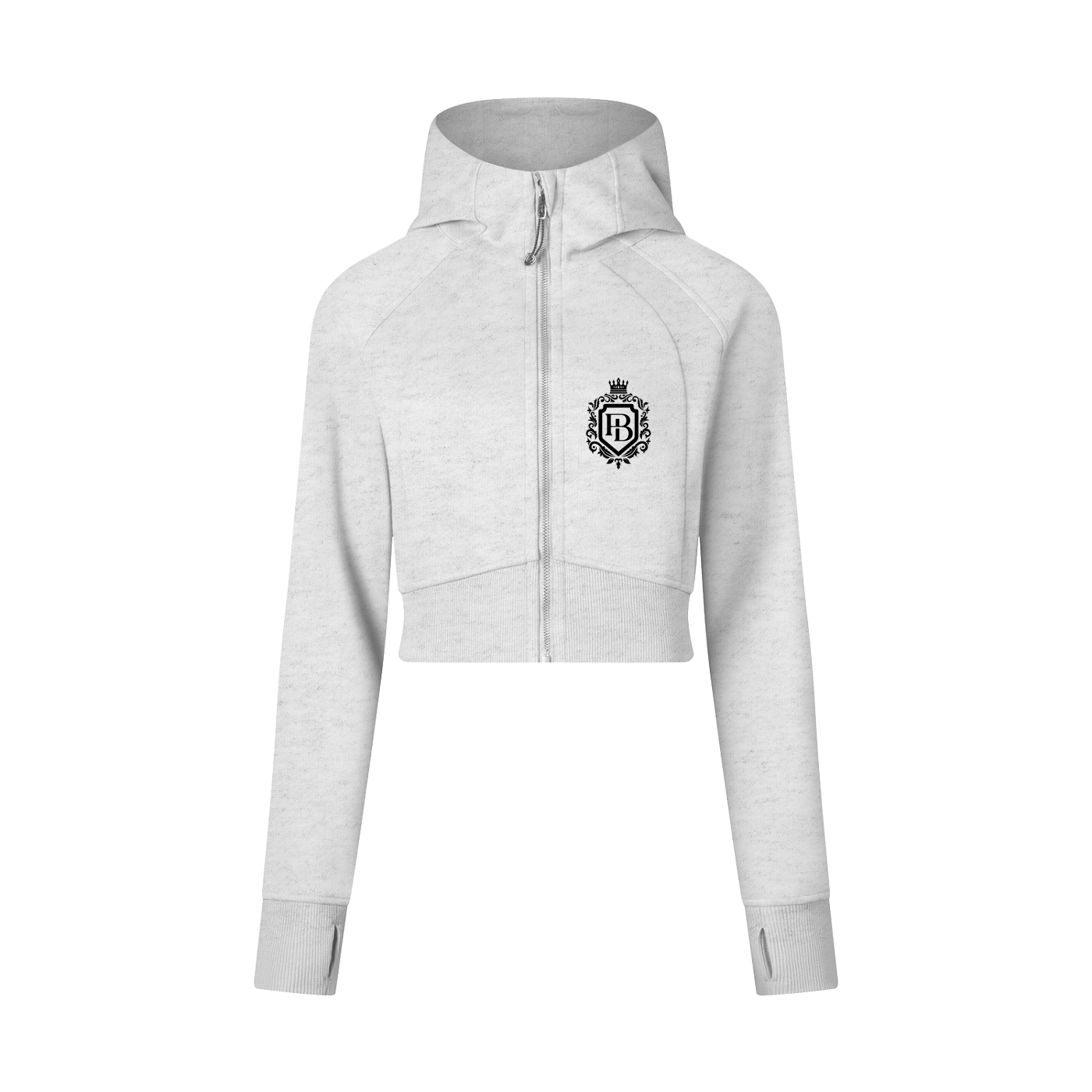 The attraction Cropped Zip-Through Hoodie