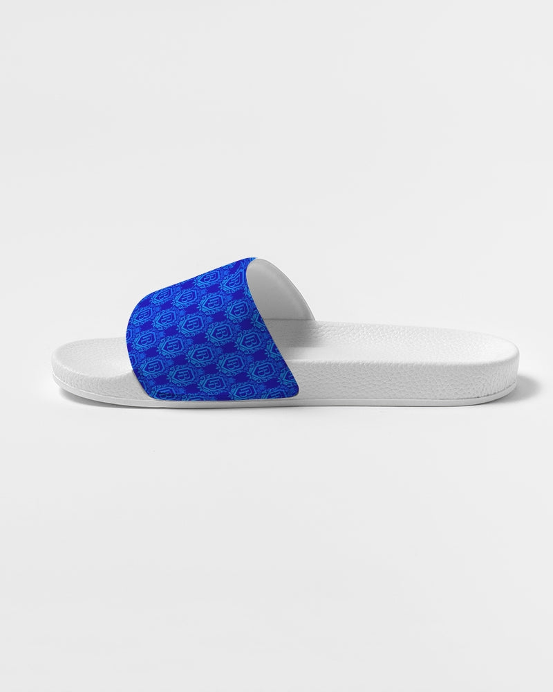 PB Men's Slide Sandal – Royal Blue Pattern 1 with White Sole