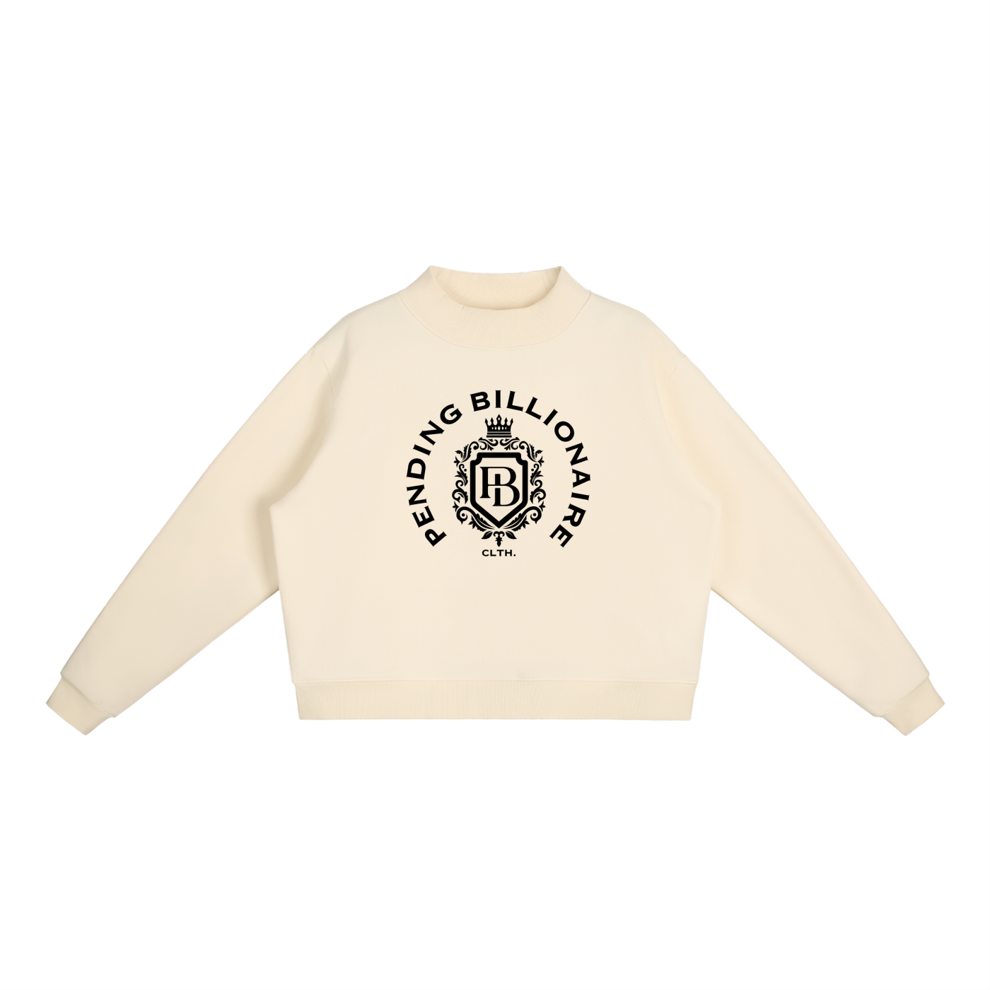 PB Essential Fleece Mock-Neck Crew Sweatshirt