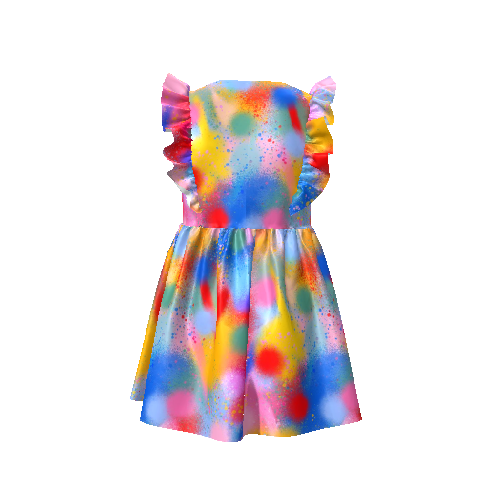 Colormania Girls Ruffle Trim Dress