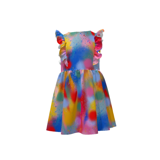 Colormania Girls Ruffle Trim Dress