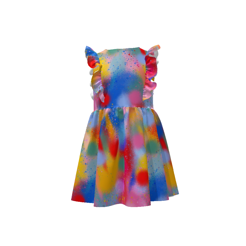 Colormania Girls Ruffle Trim Dress